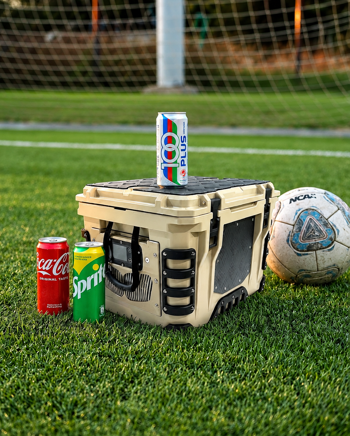 Portable refrigerator used during sports activities